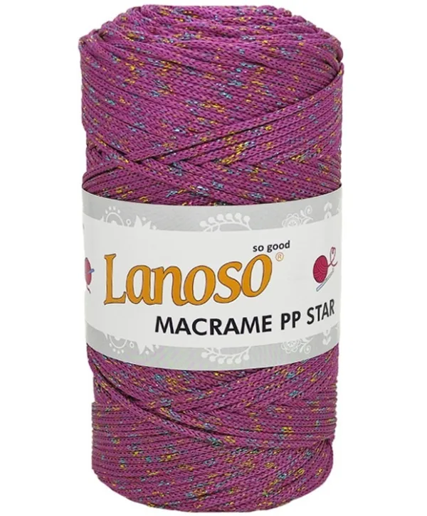 Lanoso Macrame PP Star Degrade Simli Örgü İpliği 4600