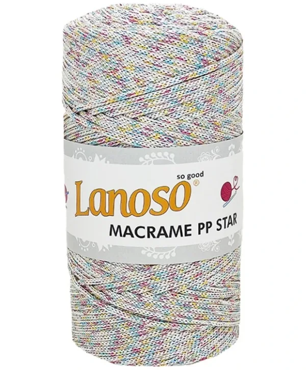 Lanoso Macrame PP Star Degrade Simli Örgü İpliği 5100