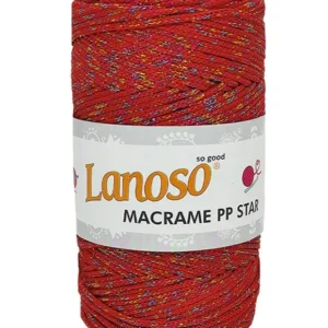 Lanoso Macrame PP Star Degrade Simli Örgü İpliği 5600