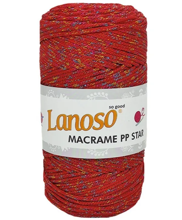 Lanoso Macrame PP Star Degrade Simli Örgü İpliği 5600