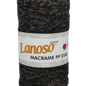 Lanoso Macrame PP Star Degrade Simli Örgü İpliği 6000