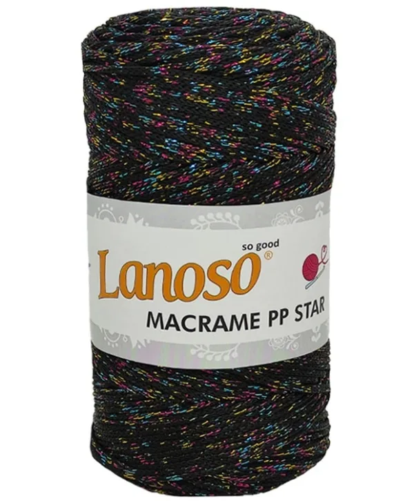 Lanoso Macrame PP Star Degrade Simli Örgü İpliği 6000