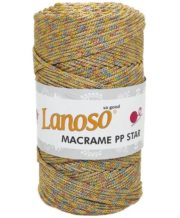 Lanoso Macrame PP Star Degrade Simli Örgü İpliği 7100