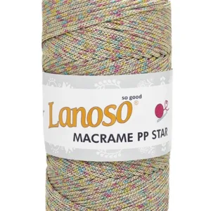 Lanoso Macrame PP Star Degrade Simli Örgü İpliği 9500