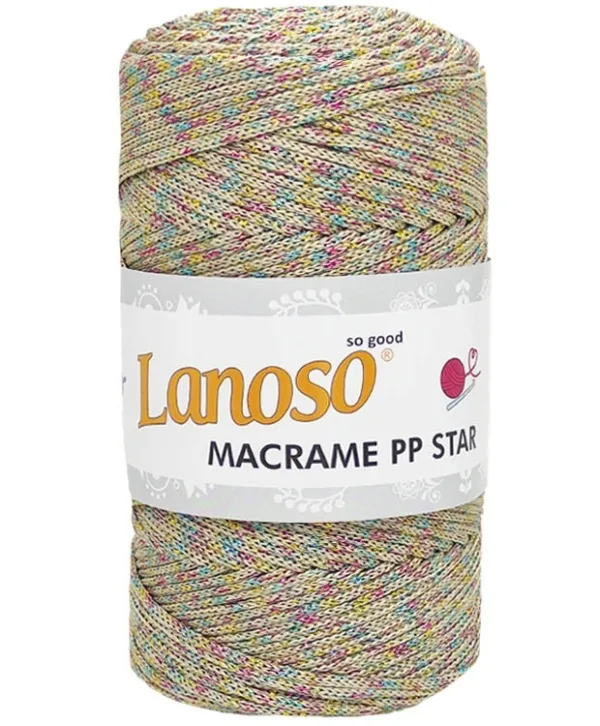 Lanoso Macrame PP Star Degrade Simli Örgü İpliği 9500