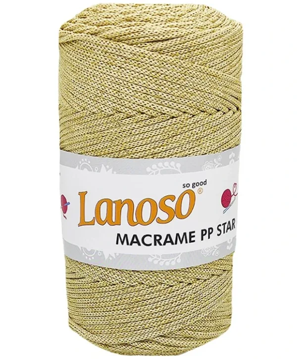 Lanoso Macrame PP Star Simli Örgü İpliği