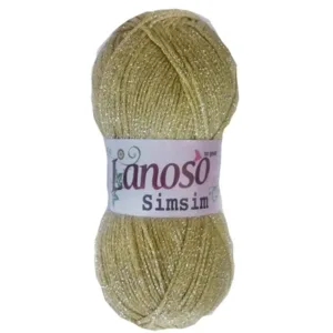Lanoso Simsim Açık Bej Simli Örgü İpliği 905