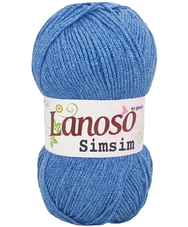 Lanoso Simsim Bebe Mavi Simli Örgü İpliği 940