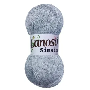 Lanoso Simsim Beyaz Simli Örgü İpliği 955