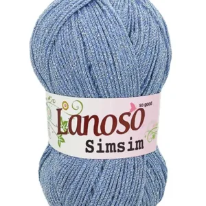 Lanoso Simsim Buz Mavi Simli Örgü İpliği 941