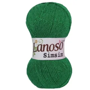 Lanoso Simsim Çimen Yeşil Simli Örgü İpliği 920