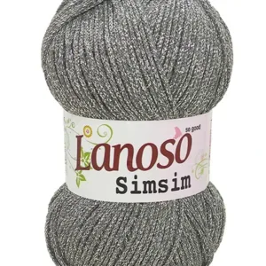 Lanoso Simsim Koyu Gri Simli Örgü İpliği 852