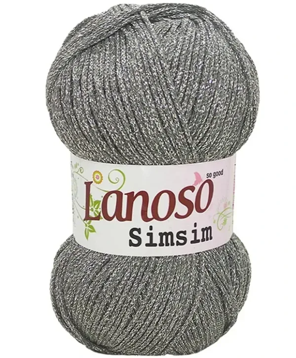 Lanoso Simsim Koyu Gri Simli Örgü İpliği 852