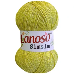 Lanoso Simsim Limon Sarısı Simli Örgü İpliği 914