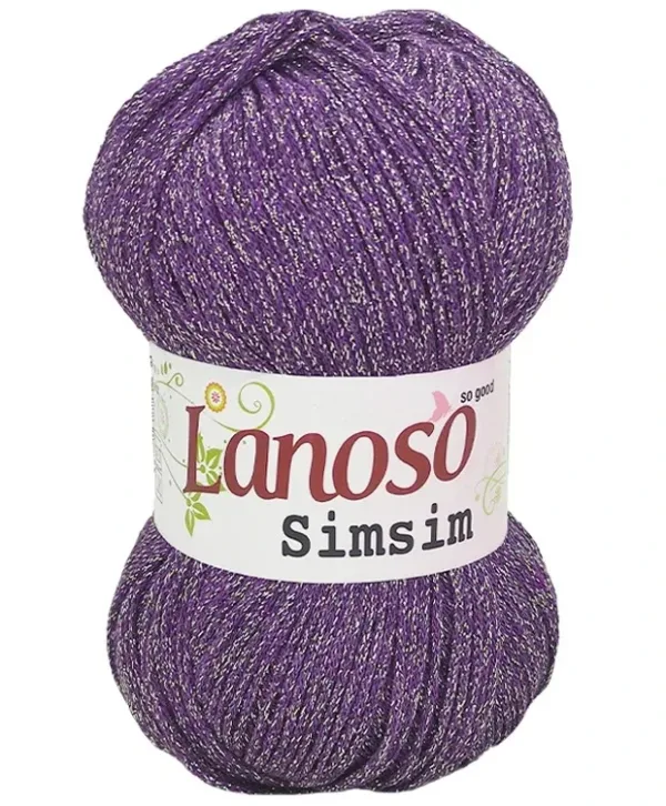 Lanoso Simsim Mor Simli Örgü İpliği 6551