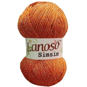 Lanoso Simsim Oranj Simli Örgü İpliği 906