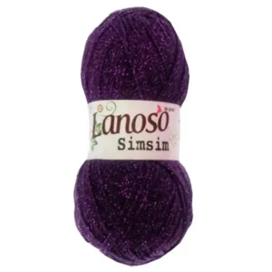 Lanoso Simsim Patlıcan Mor Simli Örgü İpliği 959