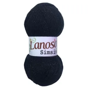 Lanoso Simsim Siyah Simli Örgü İpliği 6060