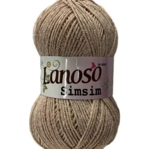 Lanoso Simsim Sütlü Kahve Simli Örgü İpliği 3413