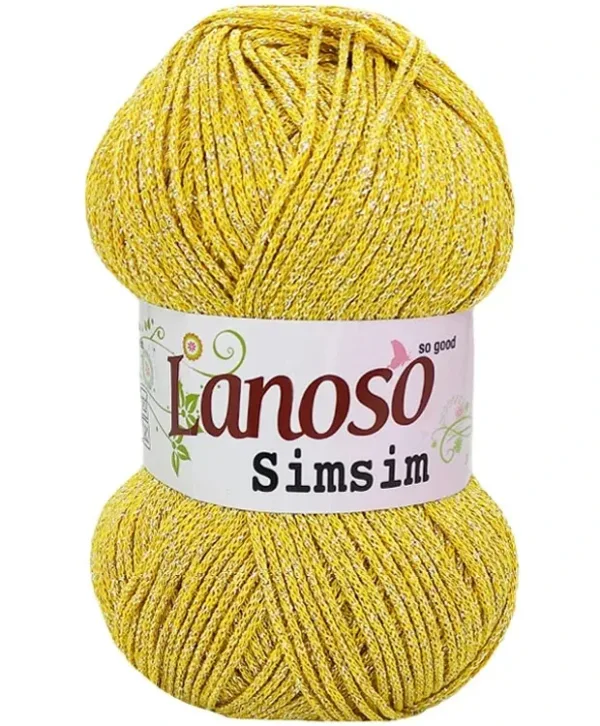 Lanoso Simsim Yumurta Sarısı Simli Örgü İpliği 913
